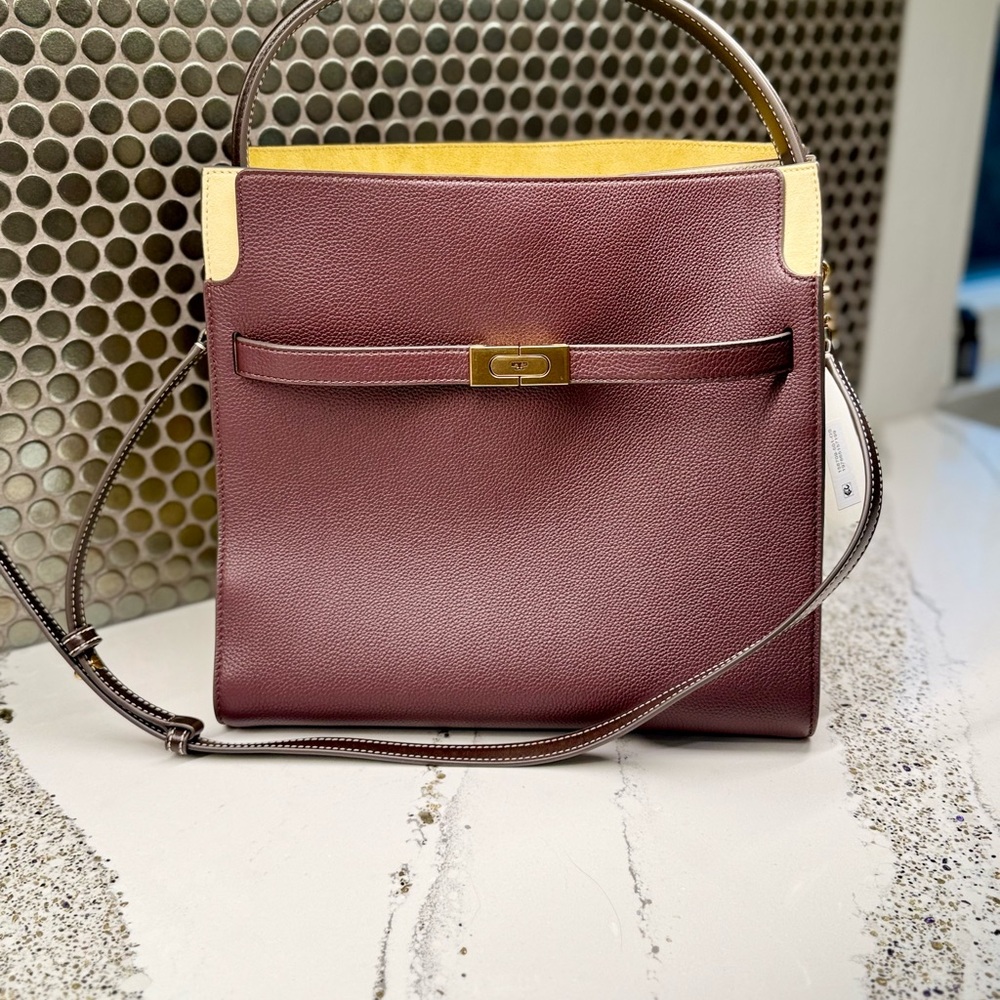 Tory Burch Lee Radziwill Pebble/Suede Tote New with Tag